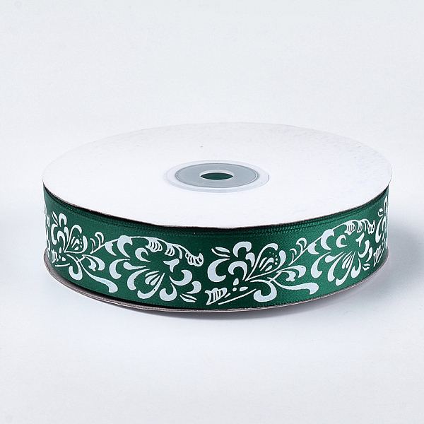 

PandaHall Single Face Satin Ribbon, Polyester Ribbon, Flower Pattern, Green, 1 inch(25mm), about 50yards/roll(45.72m/roll) Polyester Flower...