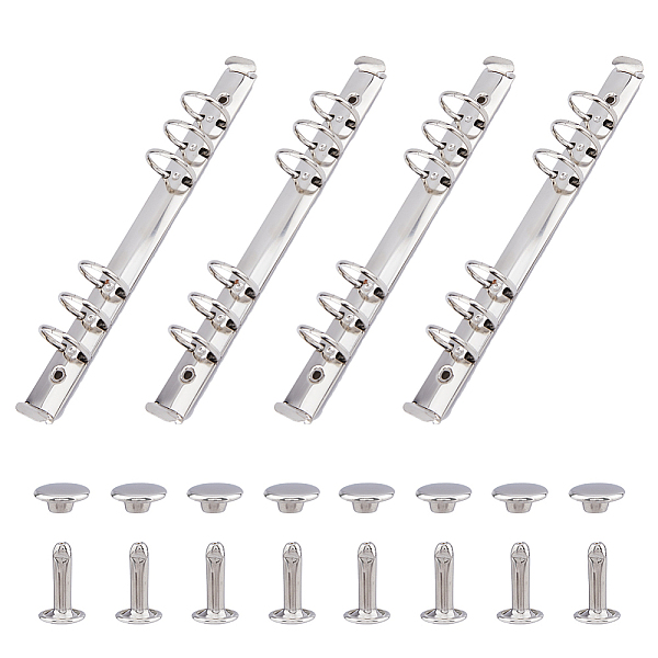 

PandaHall Steel Binding Combs, 6-Ring Loose Leaf Book Binder Hinged Clamp, Comb Binding Spines, Stainless Steel Color, 227x20x32mm, Hole...