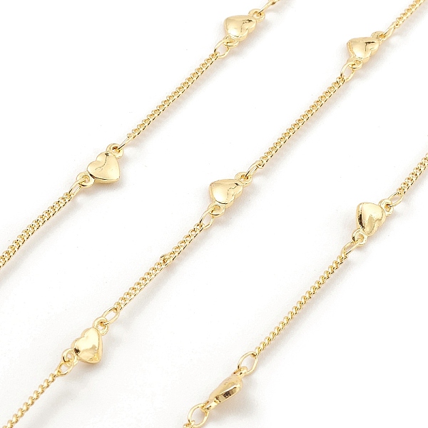 

PandaHall Brass Heart Link Chains, Unwelded, with Spool, Real 18K Gold Plated, 4.5x9x2mm Brass