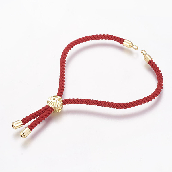 

PandaHall Nylon Cord Bracelet Making, with Brass Findings, Long-Lasting Plated, Cadmium Free & Nickel Free & Lead Free, Red, Real 18K Gold...