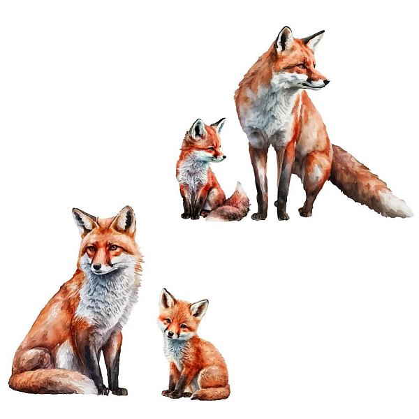 

PandaHall PVC Wall Stickers, Wall Decoration, Fox Pattern, 390x700mm PVC Fox