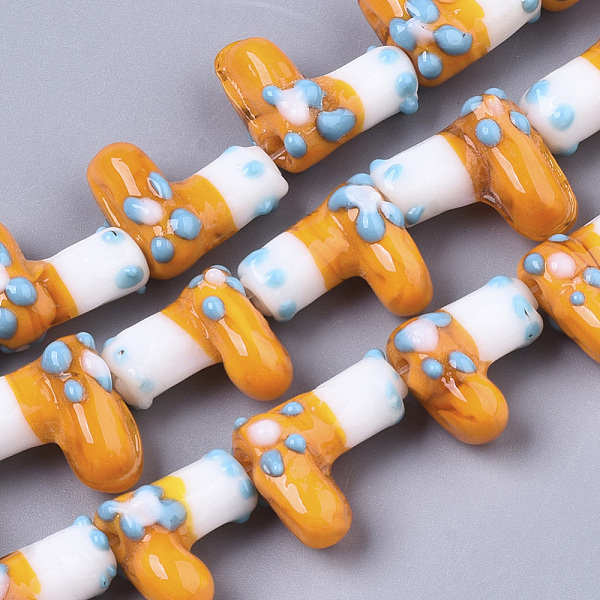 

PandaHall Handmade Lampwork Beads Strands, Christmas stocking, for Christmas, Orange, 15~16x14x8~9mm, Hole: 1.8mm, about 30pcs/Strand, 16.93...