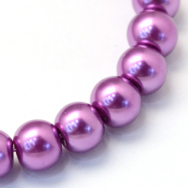 

PandaHall Baking Painted Pearlized Glass Pearl Round Bead Strands, Medium Orchid, 6~7mm, Hole: 1mm, about 145pcs/strand, 31.4 inch Glass...