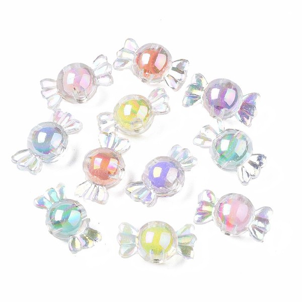 

PandaHall Transparent Acrylic Beads, Bead in Bead, Candy, AB Color, Mixed Color, 9x17x8.5mm, Hole: 2mm, about 950pcs/500g Acrylic Candy..., Multicolor