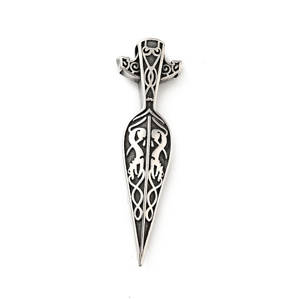 

PandaHall 304 Stainless Steel Pendants, Odin's Spear, Antique Silver, 69x20x9mm, Hole: 5.5mm 304 Stainless Steel Others