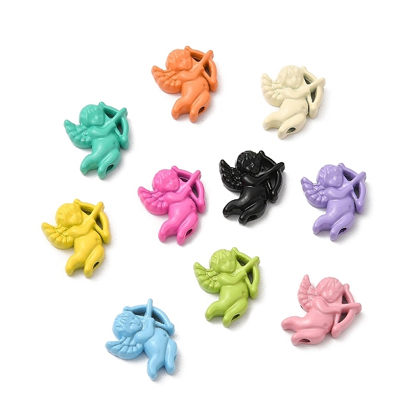 

PandaHall Spray Painted Alloy Bead, Lead Free & Cadmium Free, Angel, Mixed Color, 12x10x3mm, Hole: 1.4mm Alloy Angel & Fairy Multicolor