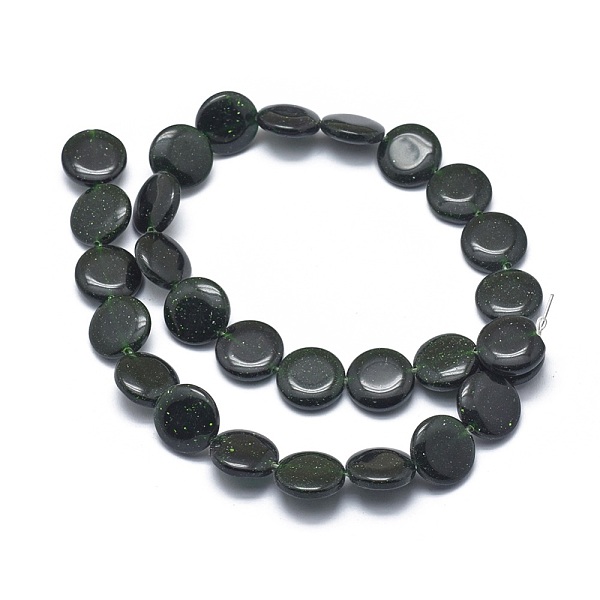 Synthetic Green Goldstone Beads Strands