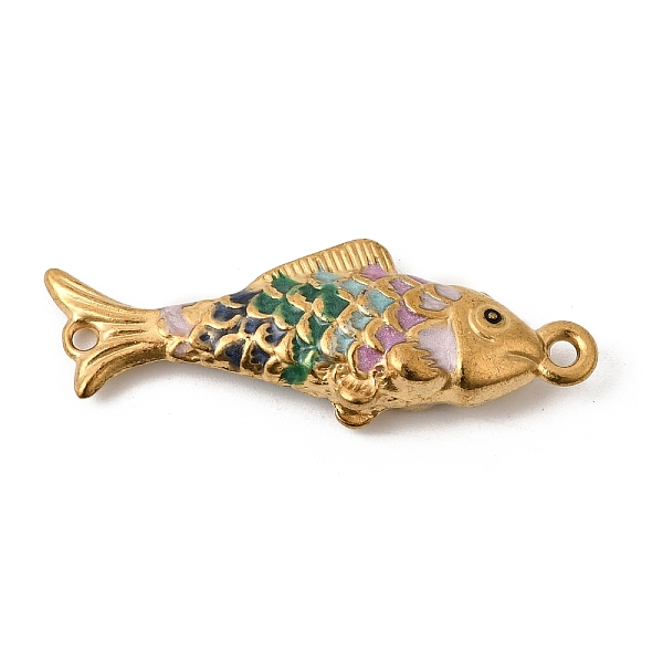 Breloques connecteurs de poisson en acier inoxydable 304 émaillé