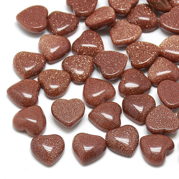 

PandaHall Synthetic Goldstone Cabochons, Heart, 25x23x7.5mm Goldstone Heart