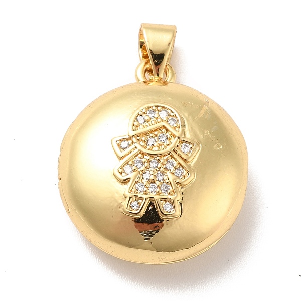 

PandaHall Rack Plating Brass Micro Pave Clear Cubic Zirconia Locket Pendants, Cadmium Free & Lead Free, Long-Lasting Plated, Flat Round with...