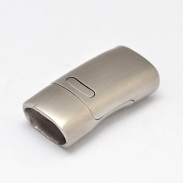 

PandaHall 304 Stainless Steel Magnetic Clasps with Glue-in Ends, Frosted, Rectangle, Stainless Steel Color, 26.3x12.7x9.3mm, Hole: 10.7x6mm...