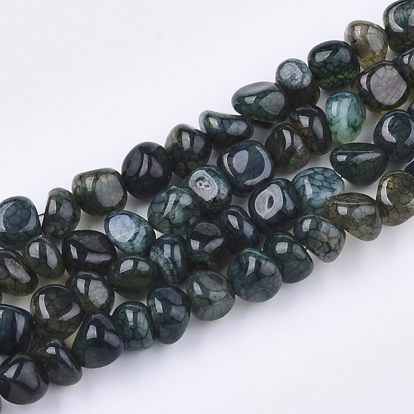 

PandaHall Natural Dragon Veins Agate Beads Strands, Tumbled Stone, Dyed, Chip, Dark Slate Gray, 7~9x6~9x6~10mm, Hole: 1.5mm, about...