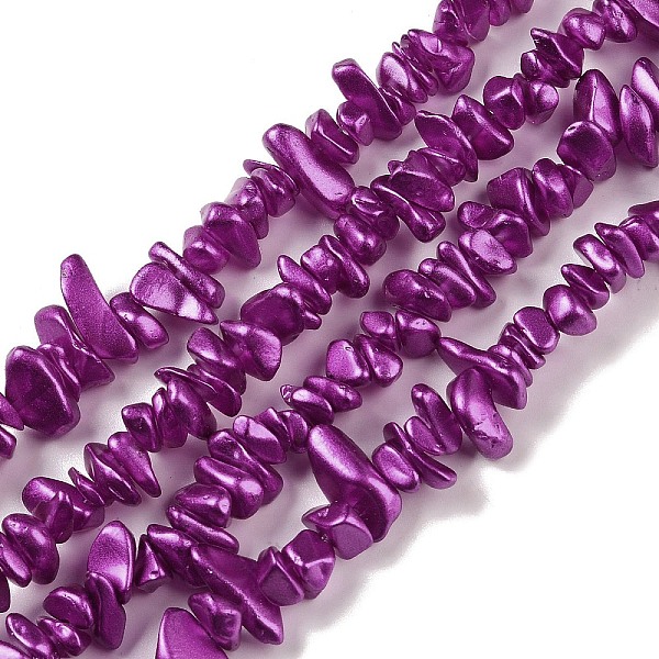 

PandaHall Electroplate Glass Beads Strands, Chip, Purple, 2.5~6.5x3~10x4~12.5mm, Hole: 1mm, 33.86''(86cm) Glass Chip Purple