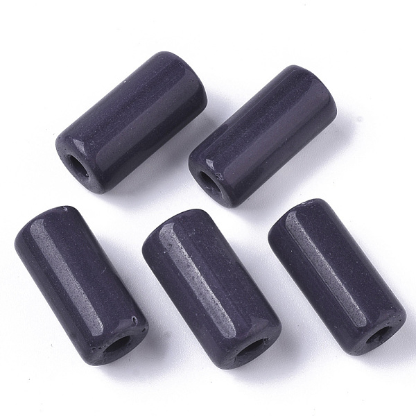 

PandaHall Opaque Glass Bugle Beads, Column, Round Hole, DarkSlate Blue, 23~24x11~12mm, Hole: 4mm, about 85pcs/bag Glass Blue