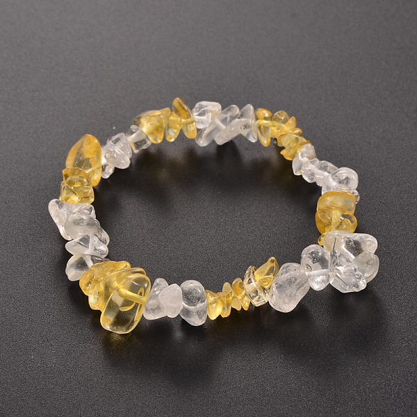 

PandaHall Chips Citrine(Dyed & Heated) Beaded Stretch Bracelets, 50mm Citrine