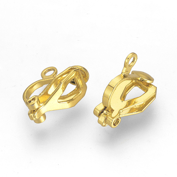 

PandaHall Brass Clip-on Earring Findings, Golden, 12x6x10mm, Hole: 1.5mm Brass