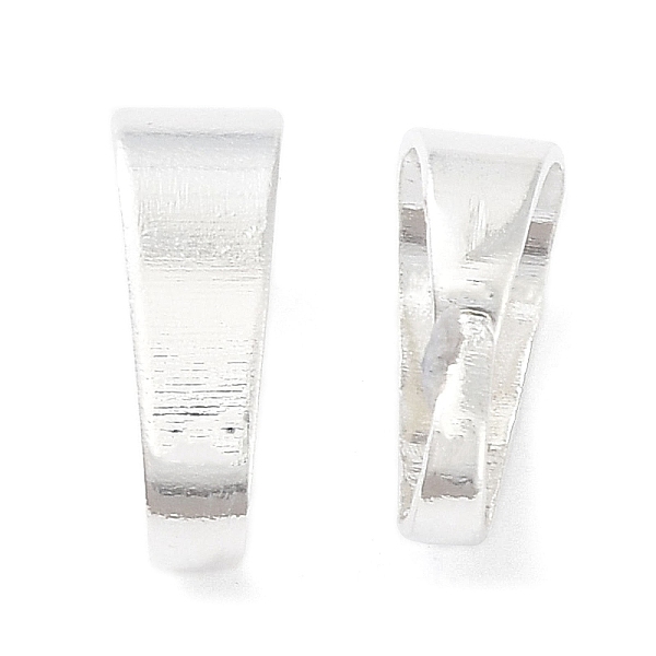 

PandaHall Brass Snap on Bails, Cadmium Free & Lead Free, 925 Sterling Silver Plated, 9.5x6x3.5mm Brass