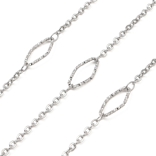 

PandaHall Handmade 304 Stainless Steel Rhombus Link Chains, Soldered, with Spool, Stainless Steel Color, 15x7x1mm, about 16.40 Feet(5m)/Roll...