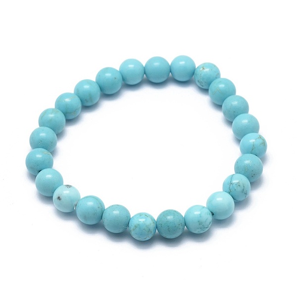 Natural Howlite Bead Stretch Bracelets