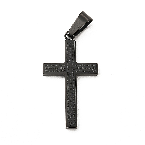

PandaHall 304 Stainless Steel Pendants, Cross with Word Charms, Electrophoresis Black, 37.5x21x3mm, Hole: 10.2x5.5mm 304 Stainless Steel...