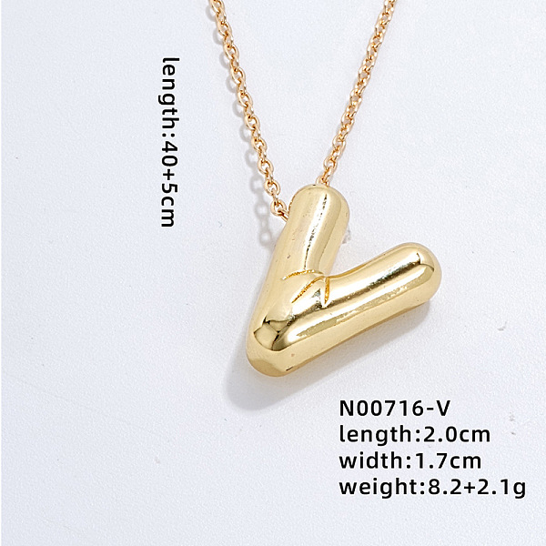 Stainless Steel Party Balloon Letter Pendant Cable Chain Necklaces for Women