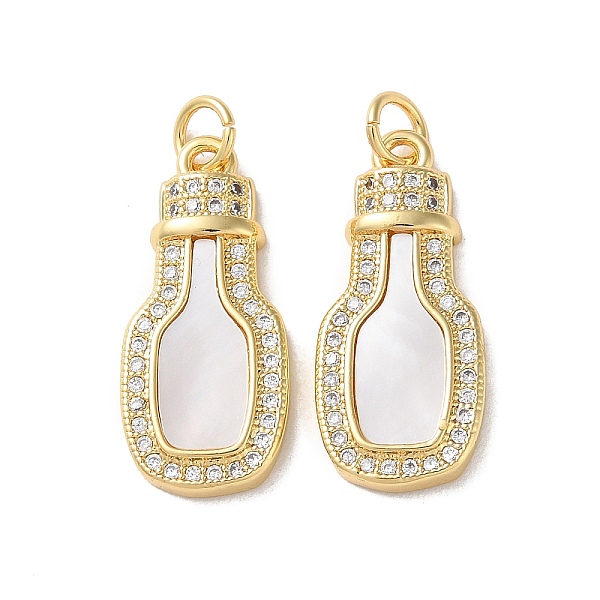 

PandaHall Brass Micro Pave Cubic Zirconia Pendants, with Shell, Real 18K Gold Plated, Bottle, Clear, 23.5x10.5x3.5mm, Hole: 3mm Brass+Cubic...