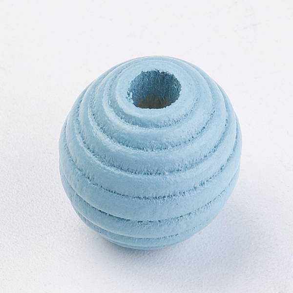 

PandaHall Natural Maple Wood Beehive Beads, Dyed, Round, Light Sky Blue, 13~14x13mm, Hole: 3~4mm, about 640pcs/500g Maple Wood Round Blue