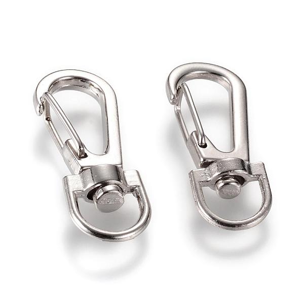 

PandaHall Alloy Swivel Lobster Claw Clasps, Swivel Snap Hook, Platinum, 36x13.5x7mm, Hole: 6x9mm Alloy