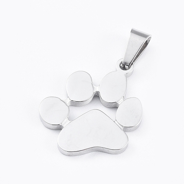 

PandaHall 304 Stainless Steel Pendants, Dog Paw Prints, Stainless Steel Color, 22.7x19x1.7mm, Hole: 2.7~3.6x7.5mm 304 Stainless Steel Others