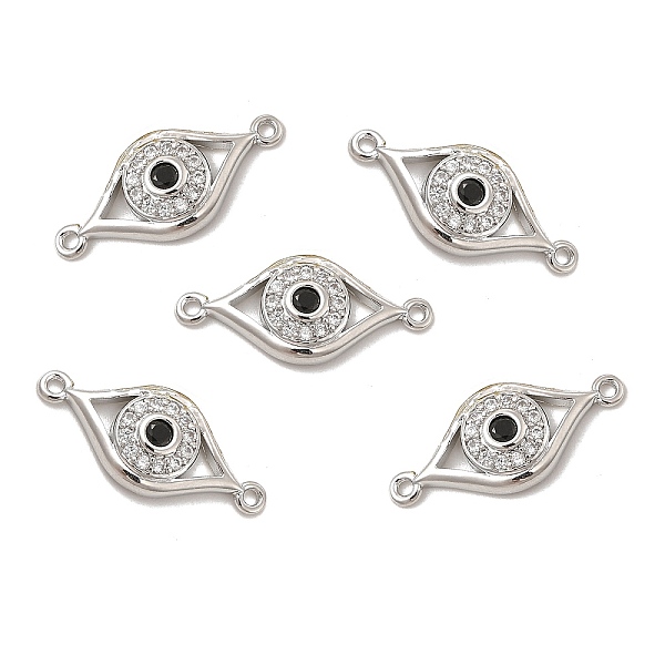 

PandaHall Brass Micro Pave Clear & Black Cubic Zirconia Connector Charms, Horse Eye Links, Platinum, 10x22.5x3.5mm, Hole: 1.2mm Brass+Cubic...