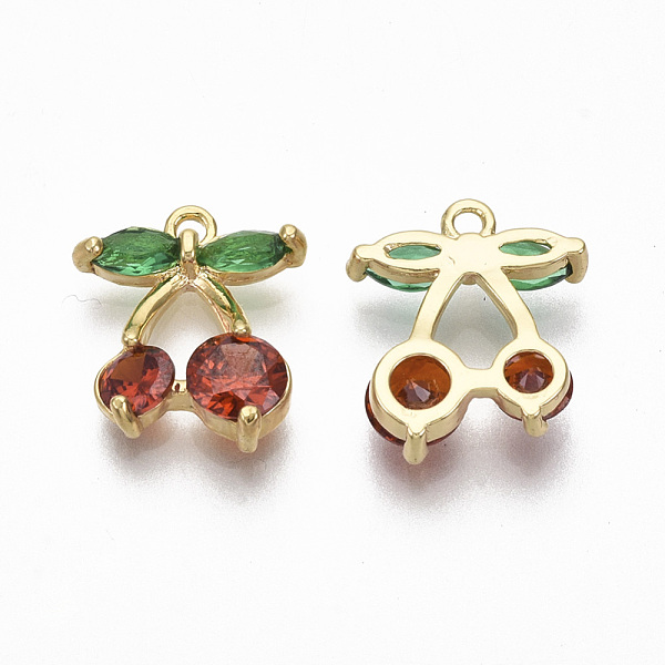 

PandaHall Brass Micro Pave Cubic Zirconia Charms, Nickel Free, Real 18K Gold Plated, Cherry, Red, 13.5x12x3.5mm, Hole: 1.2mm Brass+Cubic...