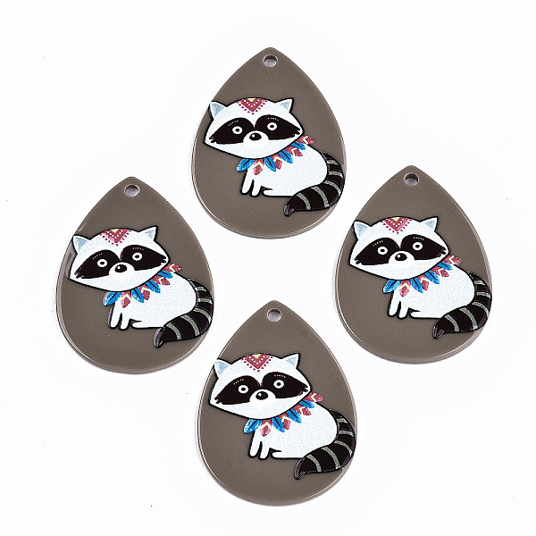 

PandaHall Opaque Acrylic Pendants, 3D Printed, Teardrop with Procyon Lotor Pattern, Coffee, 44x33.5x2.5mm, Hole: 2.5mm Acrylic Teardrop..., Brown