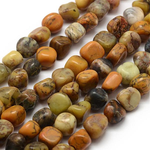 

PandaHall Natural Yellow Moss Agate Beads Strands, Nuggets, 7~9x7~9x3~8mm, Hole: 1mm, about 42~47pcs/strand, 15.7 inch(40cm) Moss Agate...