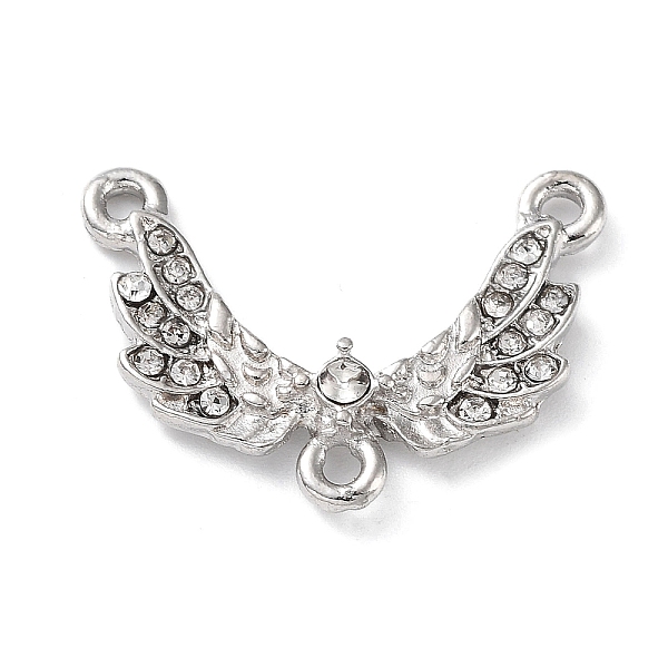 

PandaHall Alloy Rhinestone Chandelier Component Links, Cadmium Free & Lead Free, Wing Connector, Platinum, 16x21x3mm, Hole: 1.2~1.4mm..., Clear