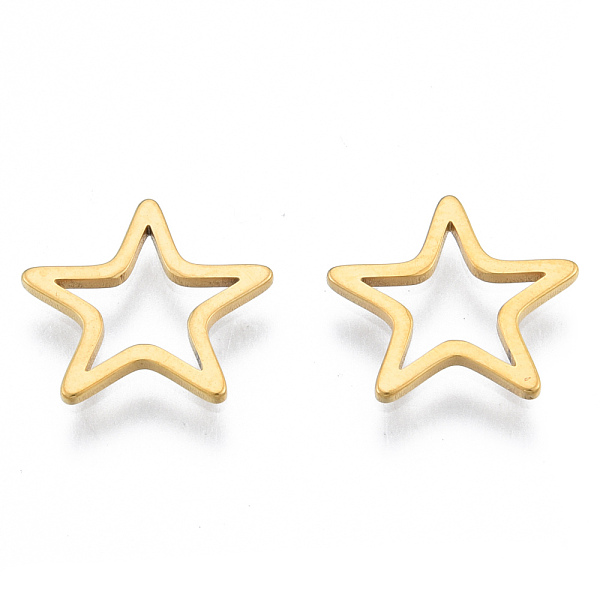 

PandaHall 201 Stainless Steel Linking Rings, Star, Golden, 12x12.5x1mm, Inner Diameter: 5.5x6mm 201 Stainless Steel Star