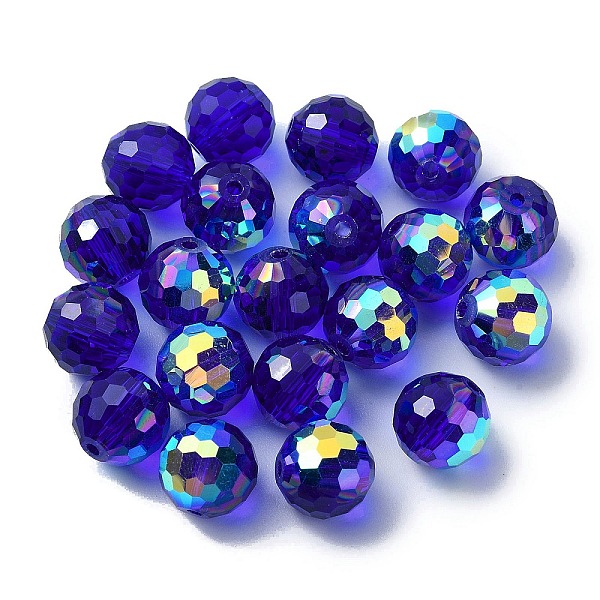

PandaHall AB Color Plated Glass Beads, Faceted Round, Mauve, 10x9mm, Hole: 1.5mm Glass Round Purple