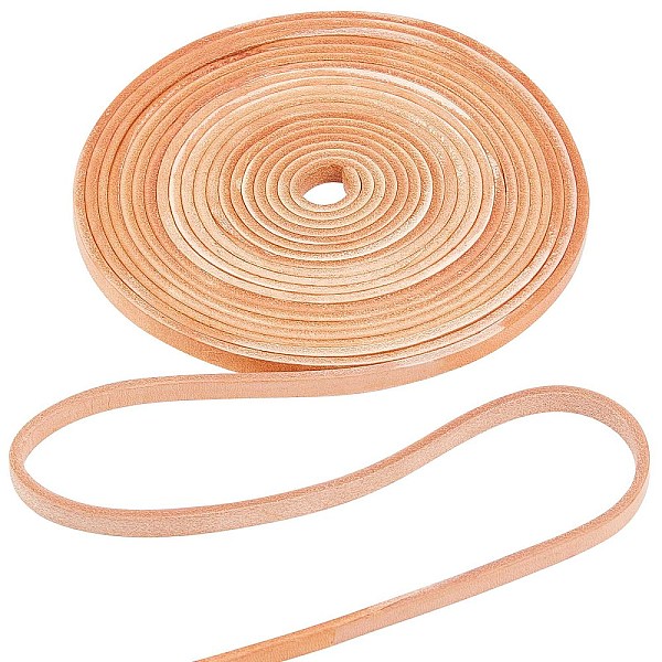 Cordon plat en cuir de vachette