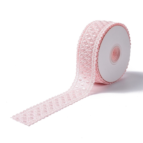 

PandaHall 10 Yards Polyester Lace Trim Ribbon, for DIY Jewelry Making, Pink, 1-1/2 inch(38.5~39.5mm) Polyester Flower Pink