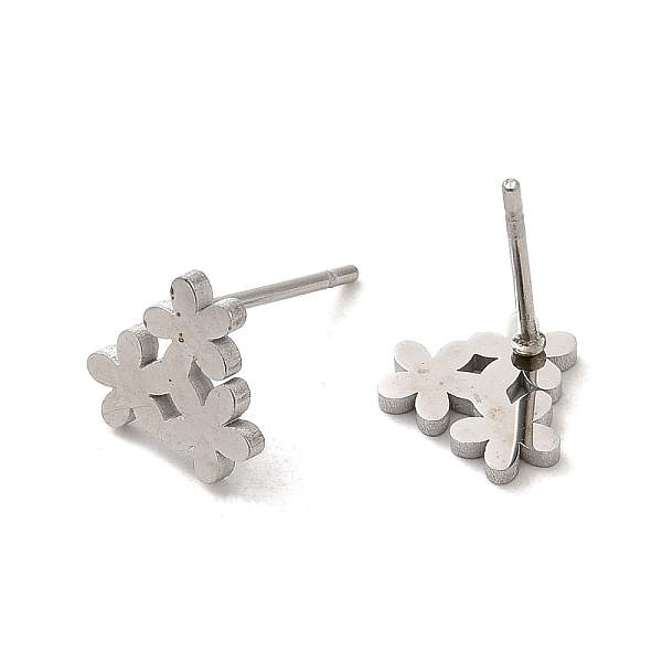 

PandaHall 304 Stainless Steel Stud Earrings, Flower, Stainless Steel Color, 8x9mm 304 Stainless Steel Flower