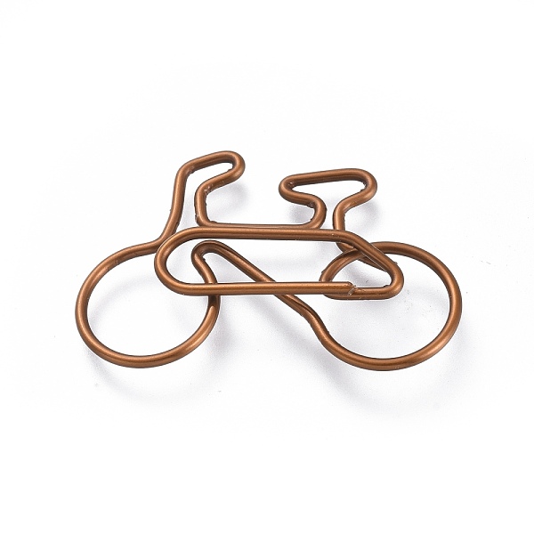 

PandaHall Bicycle Shape Iron Paperclips, Cute Paper Clips, Funny Bookmark Marking Clips, Coffee, 20x30x3mm Iron Brown
