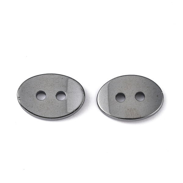 

PandaHall Non-Magnetic Hematite Buttons, Grade A, Oval, Black, 14x10x2mm, Hole: 2mm Non-magnetic Hematite Oval Black
