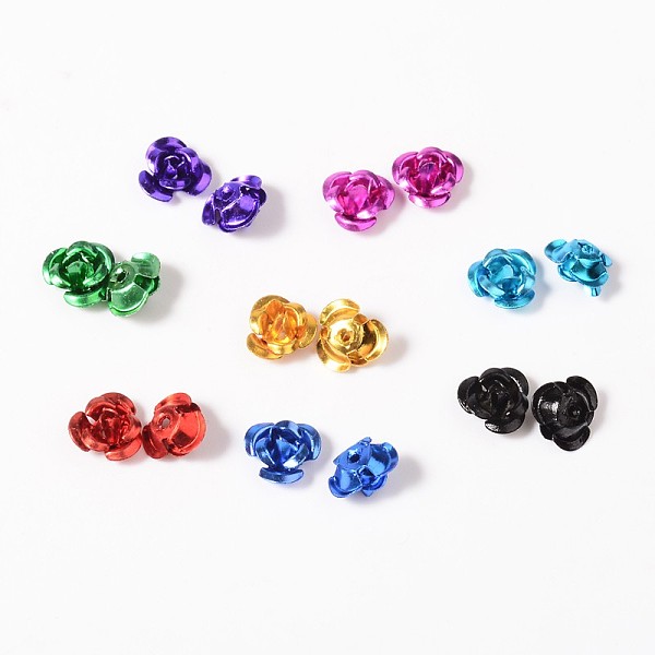 

PandaHall Flower Aluminum Beads, Mixed Color, 7x4mm, Hole: 1mm Aluminum Flower Multicolor