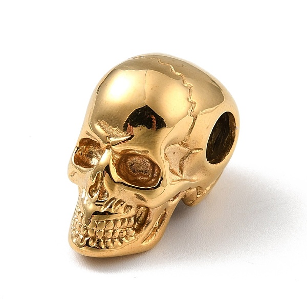 

PandaHall Vacuum Plating 304 Stainless Steel European Beads, Large Hole Beads, Skull, Golden, 24x15x19mm, Hole: 6mm 304 Stainless Steel...