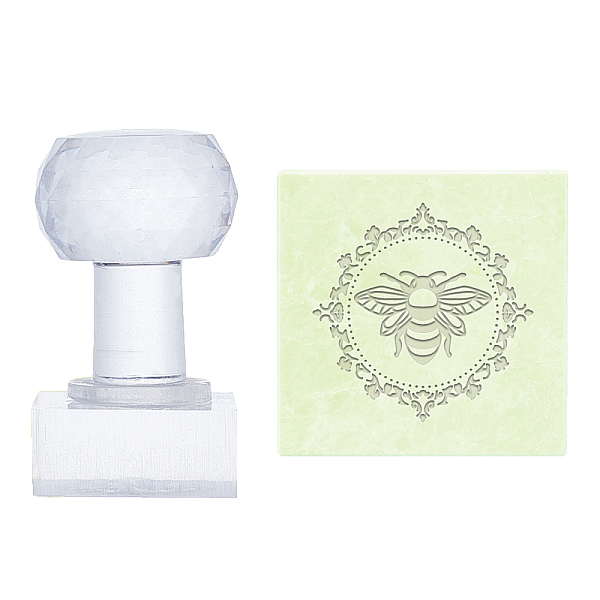 

PandaHall PH Bee Acrylic Stamp Animal Soap Embossing Stamp Soap Stamp with Handle Round Soap Chapter Imprint Stamp for Handmade Soap Cookie...