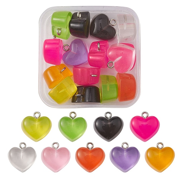 15Pcs Transparent Resin Pendants