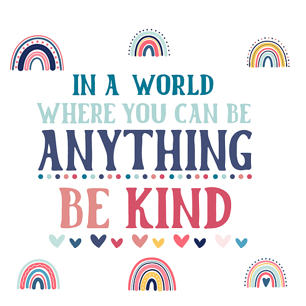 

PandaHall SUPERDANT in A World Rainbow Inspirational Wall Decal Classroom Kids Room Bedroom Wall Sticker Colorful Sayings in A World Where...