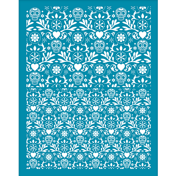 

PandaHall Silk Screen Printing Stencil, for Painting on Wood, DIY Decoration T-Shirt Fabric, Skull Pattern, 12.7x10cm Nylon Skull Cyan