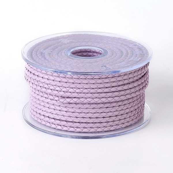 

PandaHall Braided Cowhide Cord, Leather Jewelry Cord, Jewelry DIY Making Material, Plum, 3mm, about 5.46 yards(5m)/roll Cowhide Round Purple
