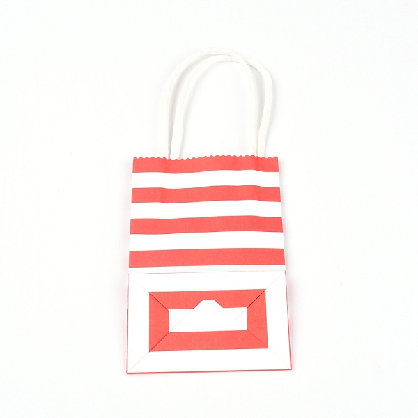 

PandaHall Rectangle with Stripe Pattern Paper Bags, with Handle, for Gift Bags and Shopping Bags, Red, 12x7.5x0.15cm, Unfold: 12x7.5x0.15cm...