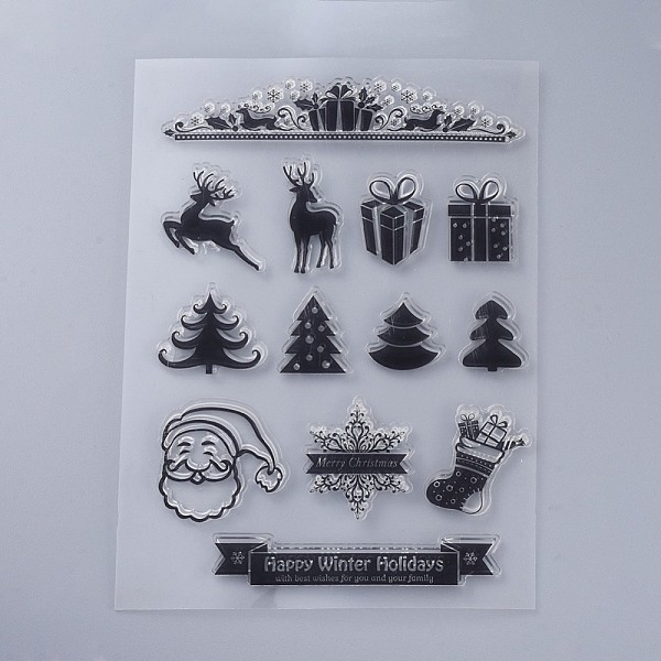 

PandaHall Silicone Stamps, for DIY Scrapbooking, Photo Album Decorative, Cards Making, Stamp Sheets, Clear, 160x110x3mm Silicone Clear